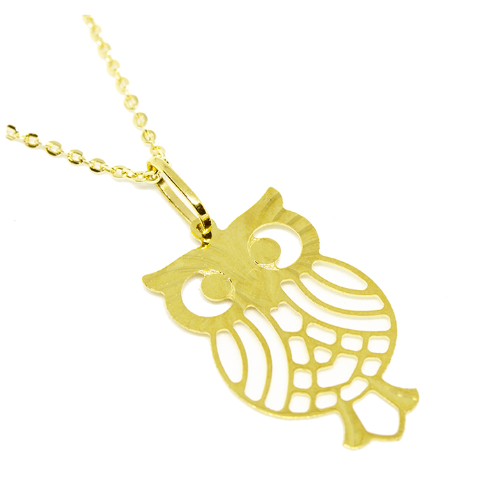 Colar com Pingente Coruja em Ouro 18 Kilates - 25304